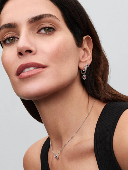 Collana Cuore in Rilievo Rosa