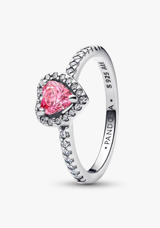 Anello Cuore in Rilievo Rosa